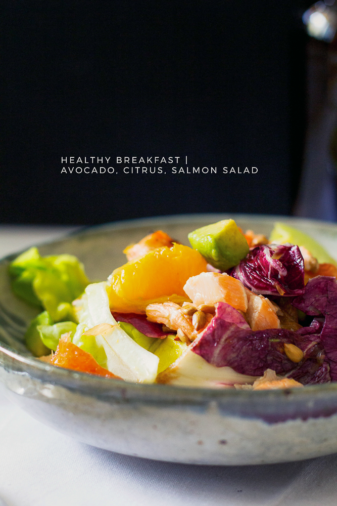 Healthy Breakfast | Avocado Citrus Salmon Salad by Le Plain Canvas