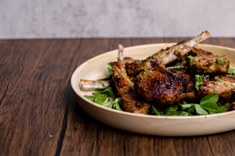 Grilled Lamb Chop with Methi Salad